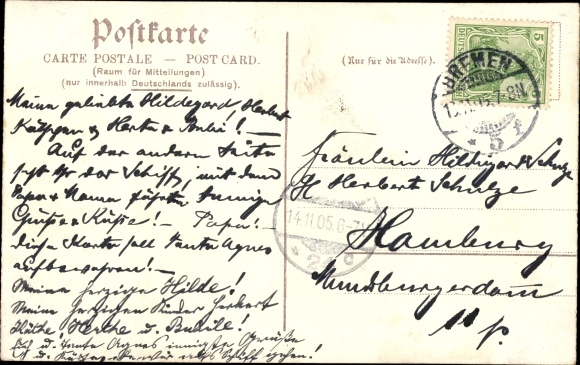 Postcard steamer Kaiser Wilhelm der Große, North German Lloyd Bremen
