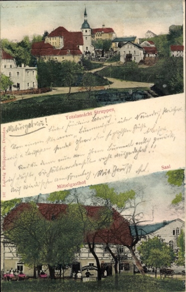 Ak Struppen Saksisch Zwitserland, algemeen beeld, Mittelgasthof, hal