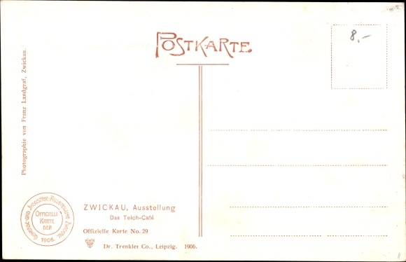 PC Zwickau in Saxony, trade exhibition, the pond café, official card no. 29