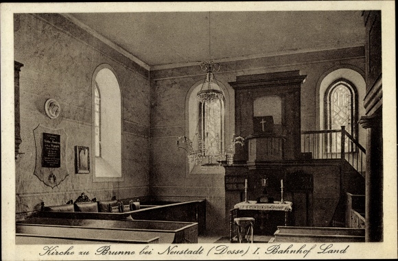 PC fountain Fehrbellin in the district of Ruppin, church, interior view