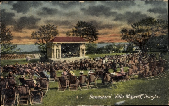 Postcard Douglas Isle of Man, Bandstand, Villa Marina