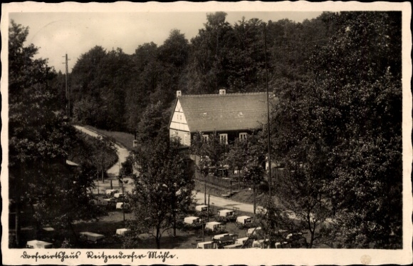 Postcard Dresden Schönfeld Weißig Reitzendorf, Reitzendorfer Mühle Inn, Terrace