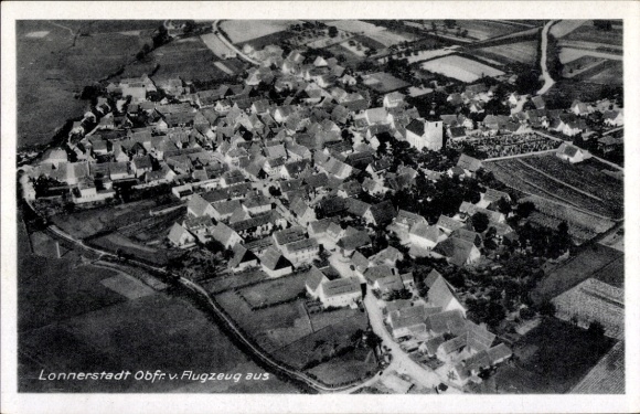 Ak Lonnerstadt in Oberfranken Mittelfranken, Luftaufnahme