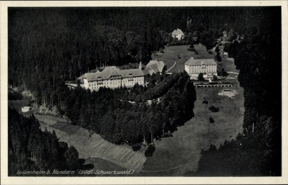 Postcard Kandern in the Black Forest Baden, aerial photograph, Luisenheim