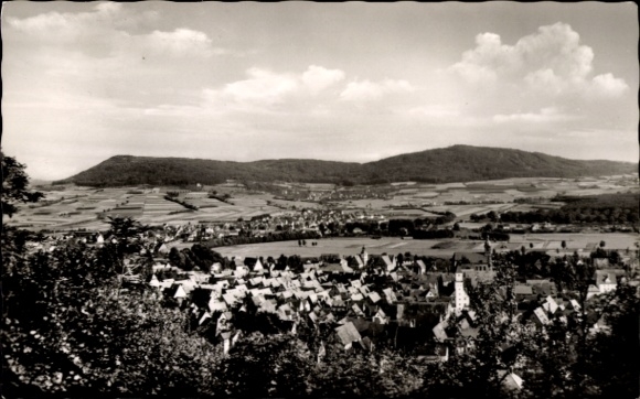 Ak Hersbruck in Mittelfranken, Panoramaansicht mit Hügeln, Häusern und Landschaft, Blick vom M...