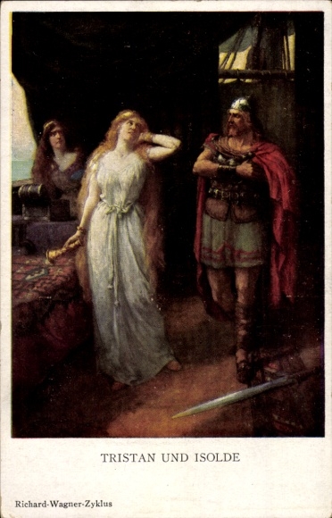 Artist Postcard Leeke, F., Tristan and Isolde, Opera Scene