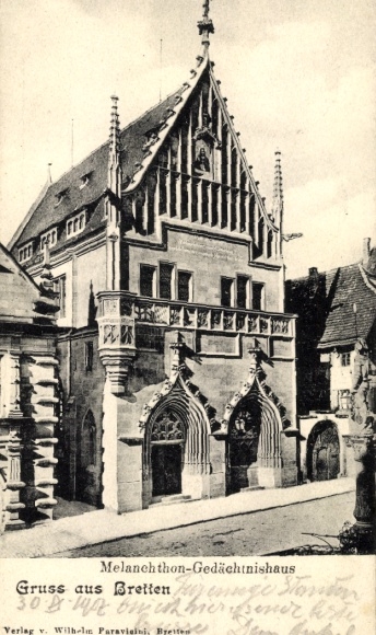Postcard Bretten in Baden, Melanchthon Memorial Church
