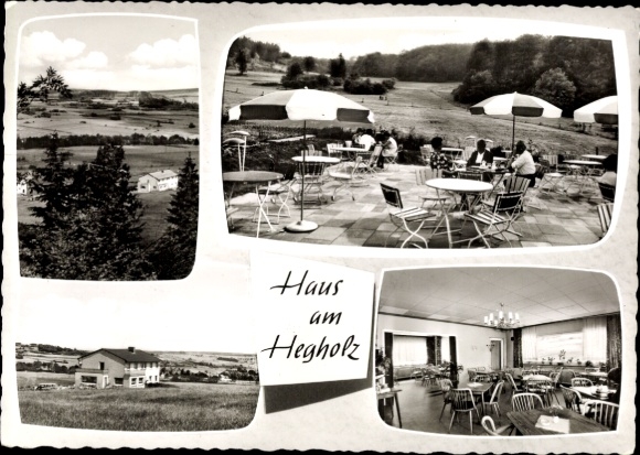 Postcard Hochwaldhausen Ilbeshausen Grebenhain Hesse, Haus am Hegholz, terrace, guest room