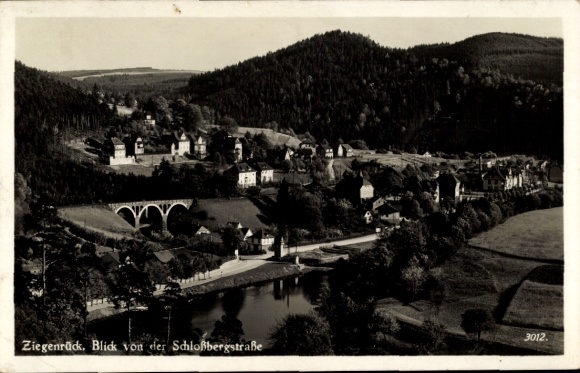 Postcard Ziegenrück am Schiefergebirge Thuringia, general view, Schlossbergstraße