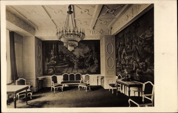 Postcard Bremen, New Town Hall, Gobelin Room
