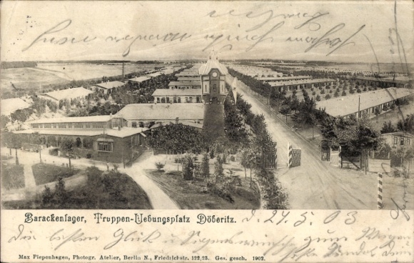 Postcard Döberitz in Havelland, barracks camp, military training area, photography, military