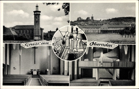 PC Oberaden Bergkamen North Rhine-Westphalia, Martin Luther Church, inside, outside, window, seven pieces