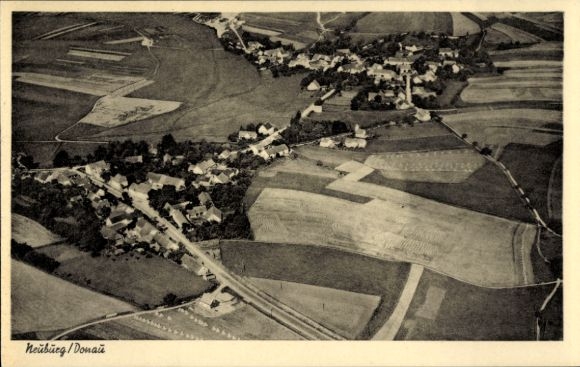 Ak Neuburg an der Donau Oberbayern, Fliegeraufnahme