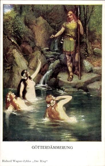 Ak Götterdämmerung, Richard Wagner, operascène