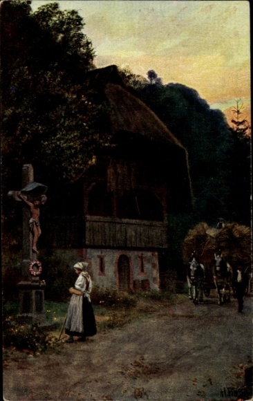 Künstler Ak Hoffmann, H., Heimkehr von der Ernte, Schwarzwald