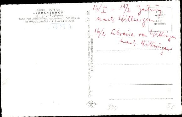 Postcard Willingen in the Upland Hochsauerland Waldeck Hesse, Lärchenhof, Hotel Pension, Interior views, R