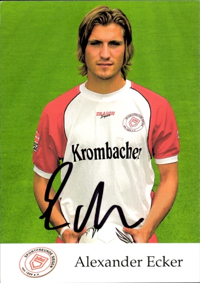 Autograph card footballer Alexander Ecker, Sportfreunde Siegen, autograph