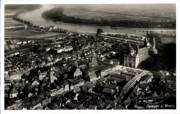Ak Speyer am Oberrhein, Fliegeraufnahme