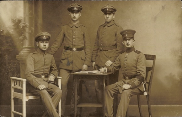 Photo Postcard Zweibrücken in the Palatinate, Four German soldiers in uniform