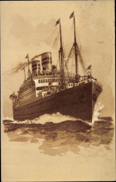 Künstler Ak Bohrdt, Hans, Dampfschiff Cleveland, United American Lines, Harriman Line