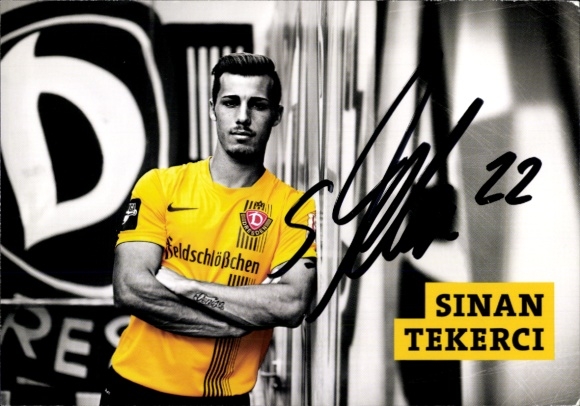 Autogrammkarte Fußballer Sinan Tekerci, SG Dynamo Dresden, Autogramm