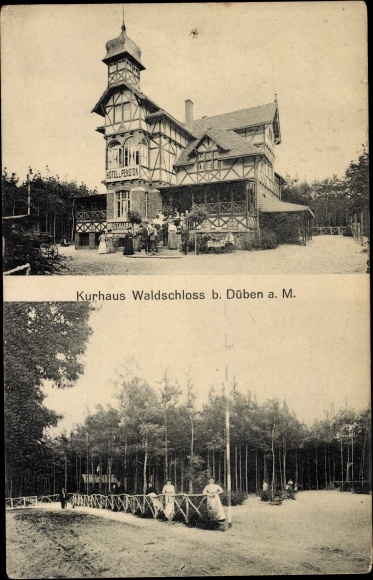 Postcard Bad Düben an der Mulde, Kurhaus Waldschloss