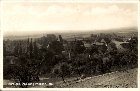 Postcard Bornstedt in Saxony Anhalt, total view