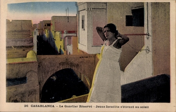Judaika Ak Casablanca Marokko, Le Quartier Réservé, Jeune Israélite s'étirant au soleil