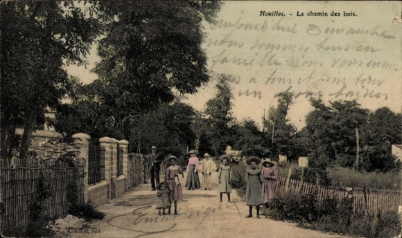 Ak Houilles-Yvelines, Der Weg in den Wald