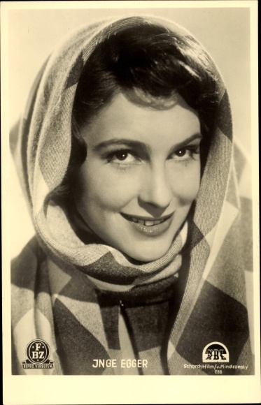 Postcard actress Inge Egger, portrait, FBZ Verlag