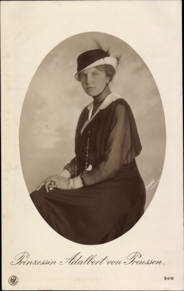 Postcard Adelheid von Saxony Meiningen, wife Prince Adalbert, portrait, portrait