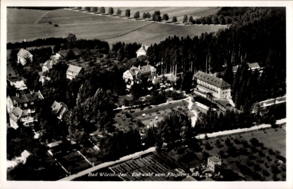 Postcard Bad Wörishofen in the Swabian district of Unterallgäu, aerial photograph of the town