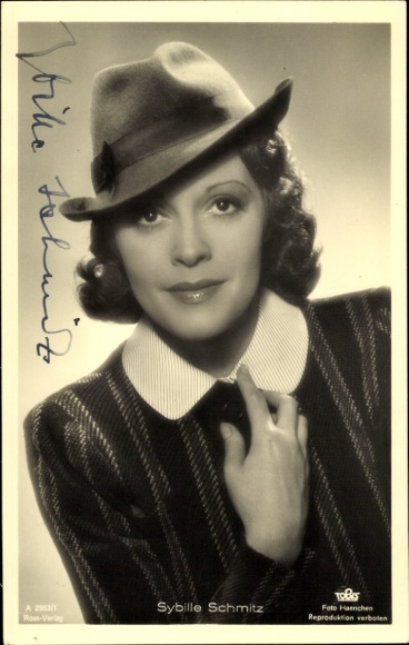 Ak Schauspielerin Sybille Schmitz, Ross Verlag A 2953/1, Portrait