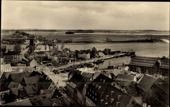 Ak Wolgast in Mecklenburg Vorpommern, Blick zur Insel Usedom