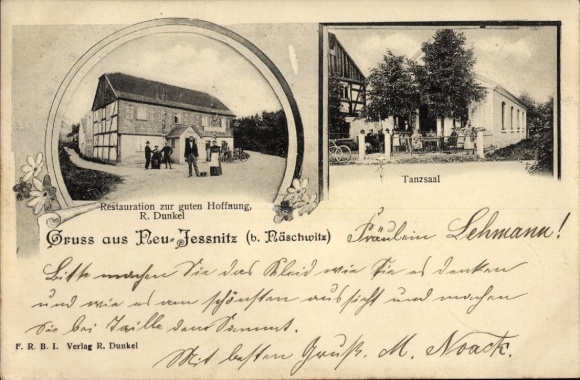 Ak Neu Jessnitz Jeßnitz Puschwitz in Oberlausitz, Restaurant zur guten Hoffnung, Danszaal