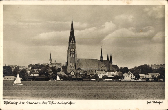 Ak Sleeswijk op de Schlei, algemeen beeld, kerk