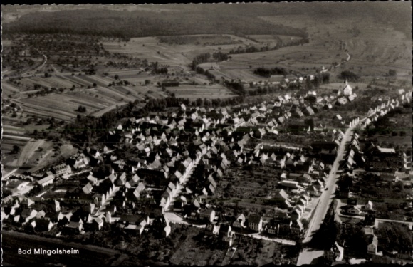 Postcard Bad Mingolsheim Bad Schönborn in Baden, aerial photograph
