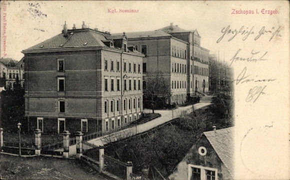 Ak Zschopau im Erzgebirge Sachsen, Königliches Seminar