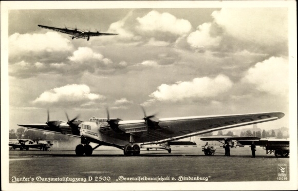 Ak Junkers Ganzmetallflugzeug D 2500 Generalfeldmarschall von Hindenburg, Klinke 10019