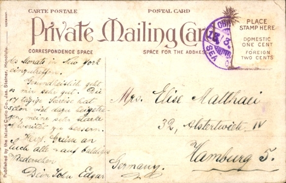 Ak Honolulu Hawaï VS, Pali Hawaiiaanse gevechtsscène