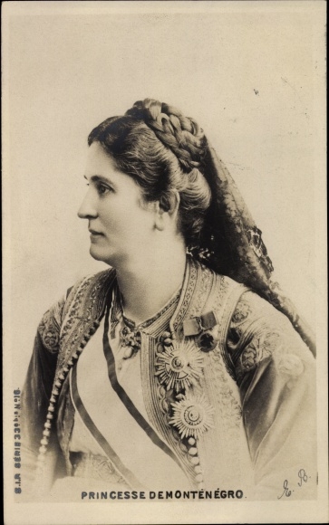 Postcard Queen Milena of Montenegro, portrait
