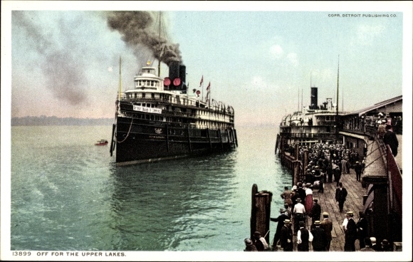 Postcard Steamers, Upper Lakes, Departing
