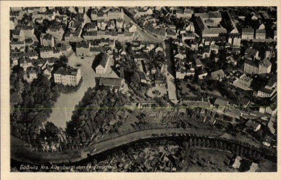 Ak Gößnitz in Thüringen, Fliegeraufnahme