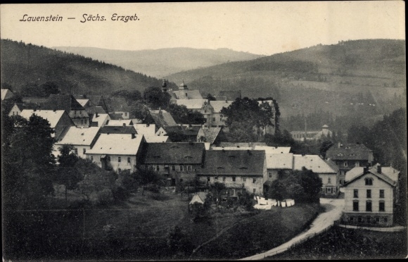 Postcard Lauenstein Altenberg in the Ore Mountains, view of the town