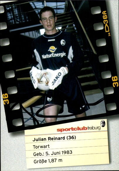 Autogrammkarte Fußballer Julian Reinard, SC Freiburg, Autogramm