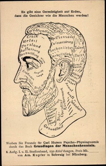 Postcard There is a justice on earth, basics of knowledge of human nature, Carl Huter
