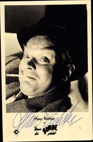 Postcard actor Hans Richter, portrait, autograph