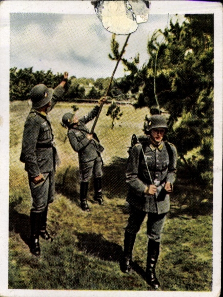 Sammelbild Die deutsche Wehrmacht Nr. 109 Bau einer Fernsprechleitung