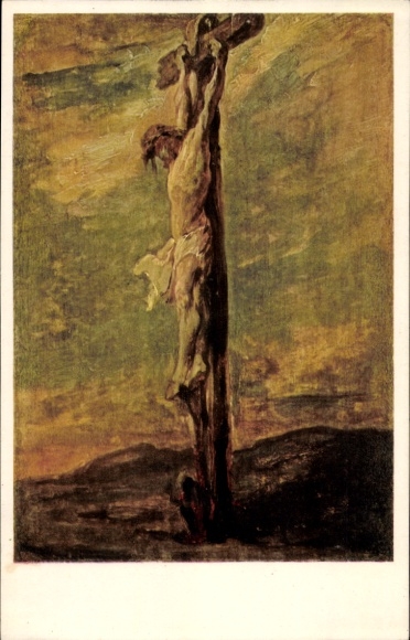 Artist Postcard Rembrandt, Christ on the Cross
