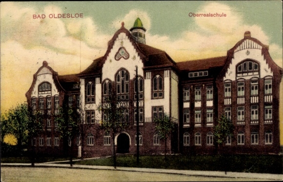 Postcard Bad Oldesloe in Schleswig Holstein, Oberrealschule